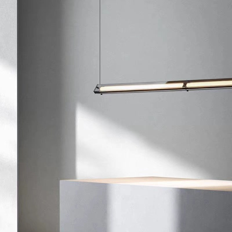 Contemporary Nordic Aluminum And Glass Triangular LED Island Light Chandelier For Dining Room