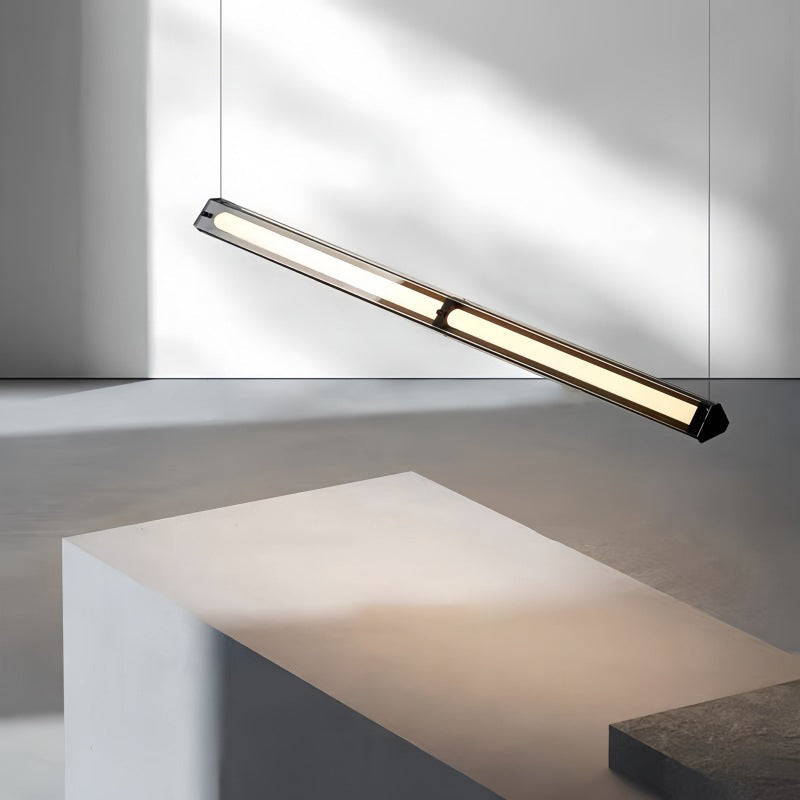 Contemporary Nordic Aluminum And Glass Triangular LED Island Light Chandelier For Dining Room