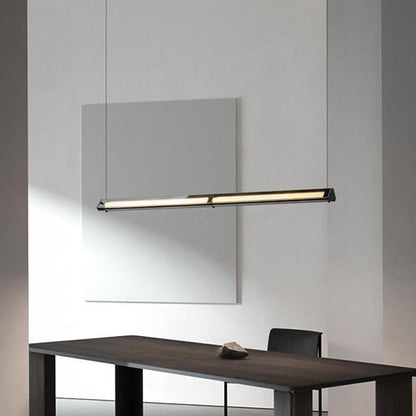 Contemporary Nordic Aluminum And Glass Triangular LED Island Light Chandelier For Dining Room