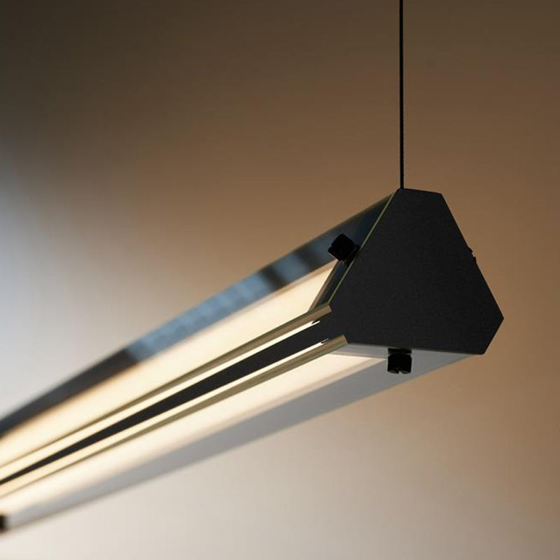 Contemporary Nordic Aluminum And Glass Triangular LED Island Light Chandelier For Dining Room