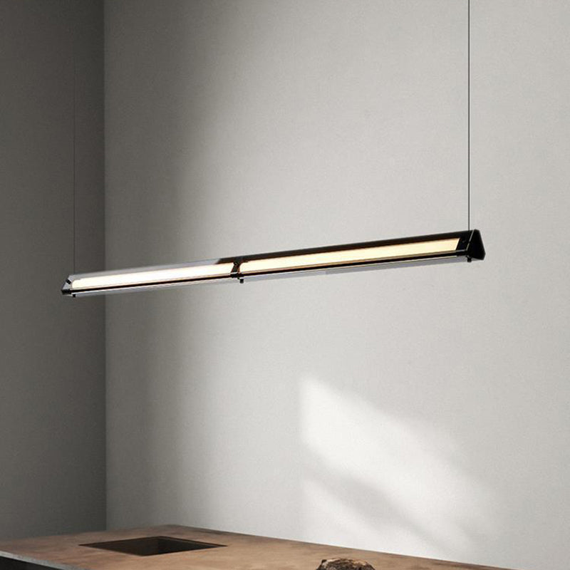 Contemporary Nordic Aluminum And Glass Triangular LED Island Light Chandelier For Dining Room