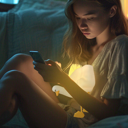 Contemporary Creative Silicone Duck LED Table Lamp Night Light For Bedroom