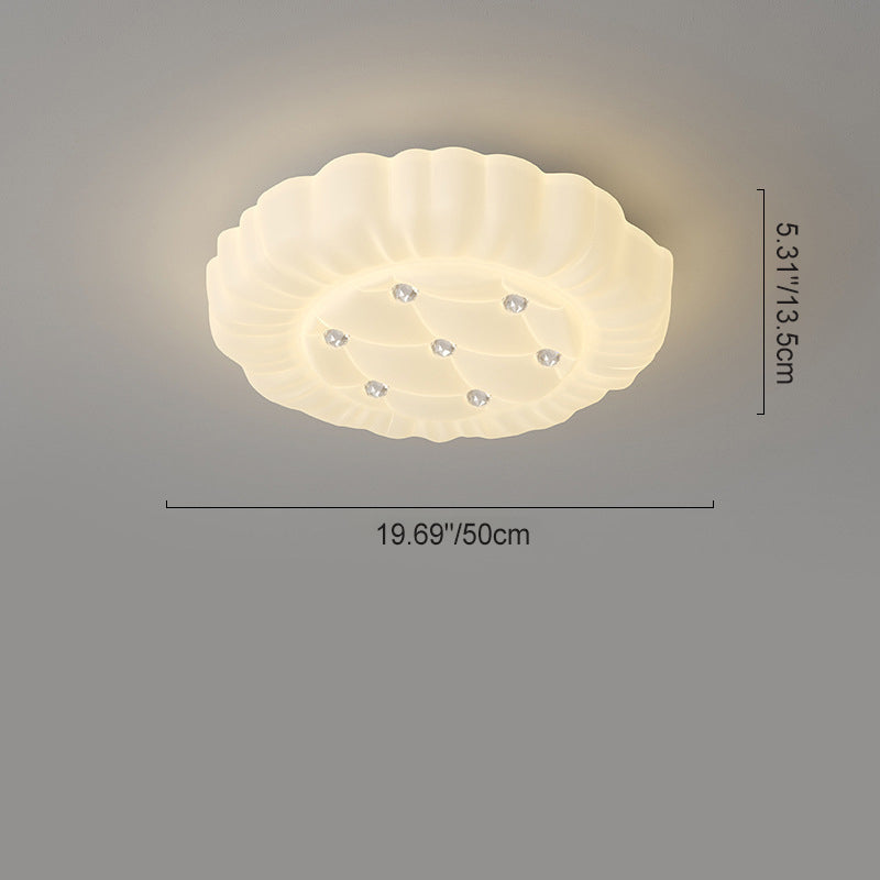 Contemporary Creative Iron & PE Geometric LED Flush Mount Ceiling Light For Bedroom