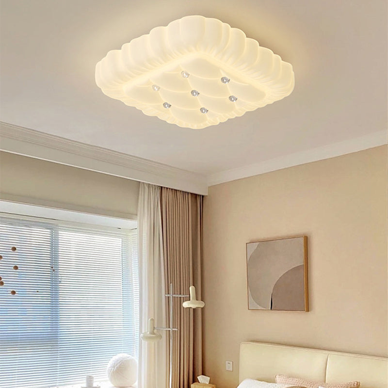 Contemporary Creative Iron & PE Geometric LED Flush Mount Ceiling Light For Bedroom