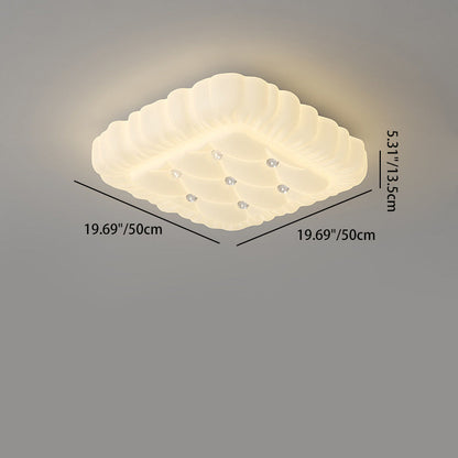 Contemporary Creative Iron & PE Geometric LED Flush Mount Ceiling Light For Bedroom