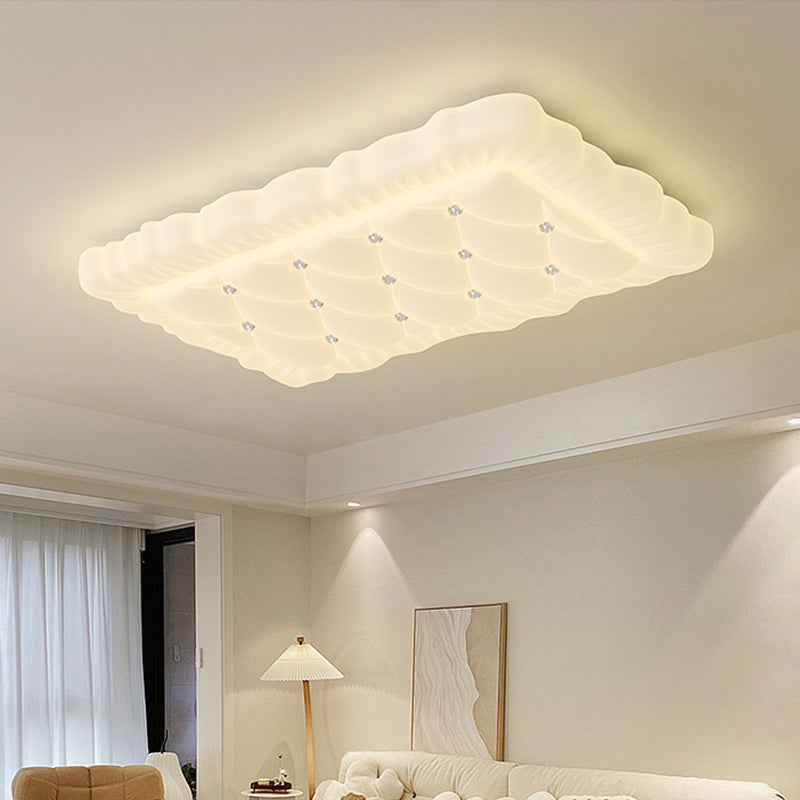 Contemporary Creative Iron & PE Geometric LED Flush Mount Ceiling Light For Bedroom