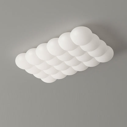 Contemporary Creative Iron & PE Round Square Rectangular Bubble-Shaped LED Flush Mount Ceiling Light For Living Room