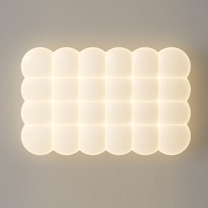 Contemporary Creative Iron & PE Round Square Rectangular Bubble-Shaped LED Flush Mount Ceiling Light For Living Room