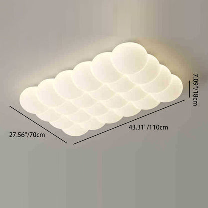 Contemporary Creative Iron & PE Round Square Rectangular Bubble-Shaped LED Flush Mount Ceiling Light For Living Room