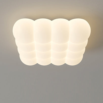Contemporary Creative Iron & PE Round Square Rectangular Bubble-Shaped LED Flush Mount Ceiling Light For Living Room