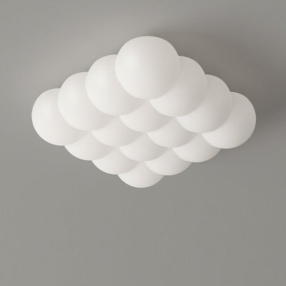 Contemporary Creative Iron & PE Round Square Rectangular Bubble-Shaped LED Flush Mount Ceiling Light For Living Room