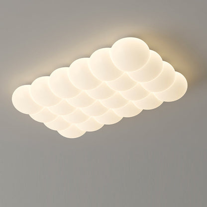 Contemporary Creative Iron & PE Round Square Rectangular Bubble-Shaped LED Flush Mount Ceiling Light For Living Room