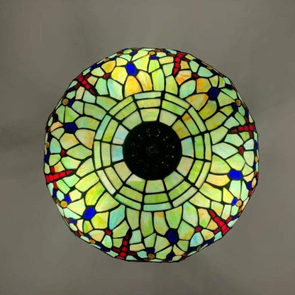 Traditional Tiffany Alloy & Stained Glass Dragonfly Dome 3-Light Chandelier For Living Room