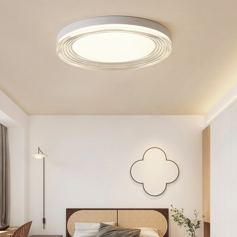 Modern Minimalist ABS Acrylic Hardware Round LED Flush Mount Ceiling Light For Living Room