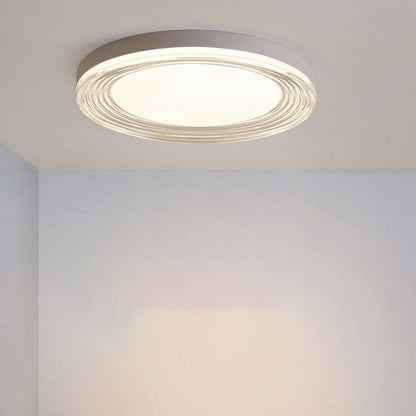 Modern Minimalist ABS Acrylic Hardware Round LED Flush Mount Ceiling Light For Living Room