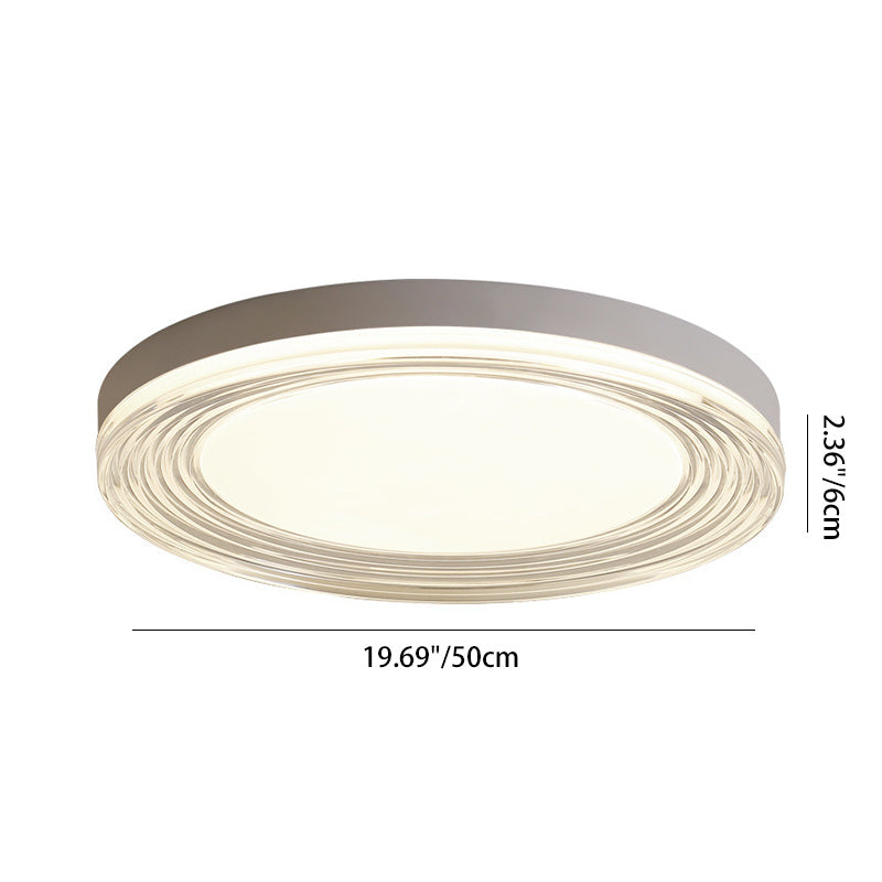 Modern Minimalist ABS Acrylic Hardware Round LED Flush Mount Ceiling Light For Living Room