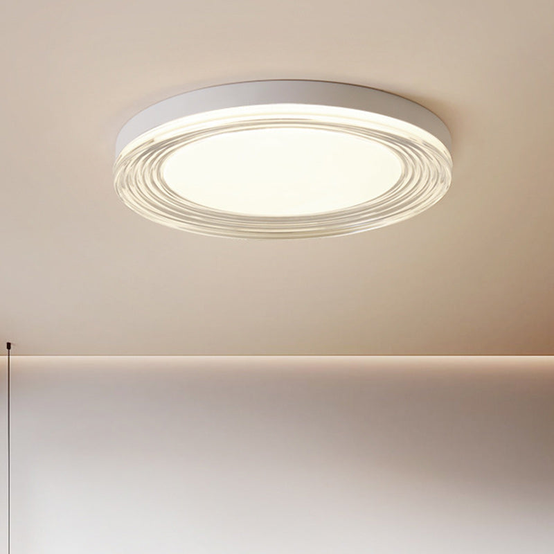 Modern Minimalist ABS Acrylic Hardware Round LED Flush Mount Ceiling Light For Living Room