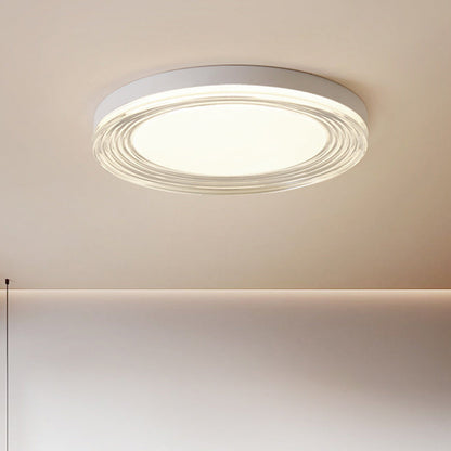 Modern Minimalist ABS Acrylic Hardware Round LED Flush Mount Ceiling Light For Living Room
