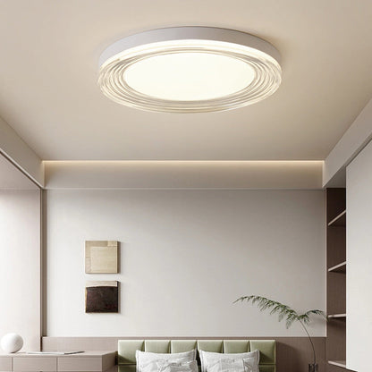 Modern Minimalist ABS Acrylic Hardware Round LED Flush Mount Ceiling Light For Living Room