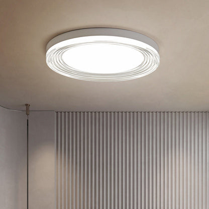 Modern Minimalist ABS Acrylic Hardware Round LED Flush Mount Ceiling Light For Living Room