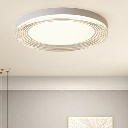 Modern Minimalist ABS Acrylic Hardware Round LED Flush Mount Ceiling Light For Living Room