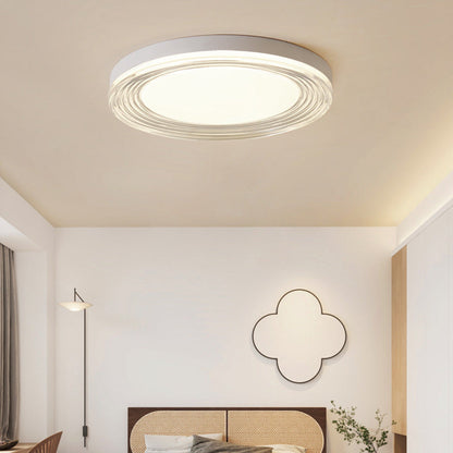 Modern Minimalist ABS Acrylic Hardware Round LED Flush Mount Ceiling Light For Living Room