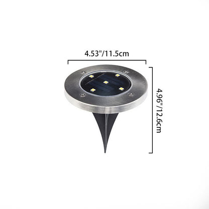 Modern Minimalist Plastic Stainless Steel Round LED Solar Outdoor Light For Garden