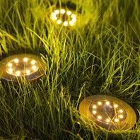 Modern Minimalist Plastic Stainless Steel Round LED Solar Outdoor Light For Garden