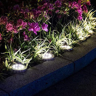 Modern Minimalist Plastic Stainless Steel Round LED Solar Outdoor Light For Garden