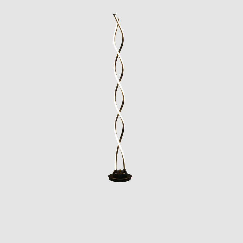 Contemporary Creative Aluminum, Carbon Steel & Silicone Spiral LED Standing Floor Lamp for Bedroom and Living Room