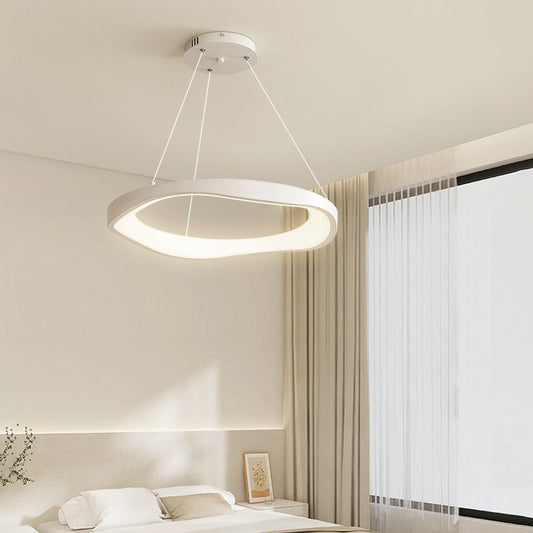 Modern Minimalist Iron & Acrylic Wave Round LED Chandelier for Bedroom & Living Room