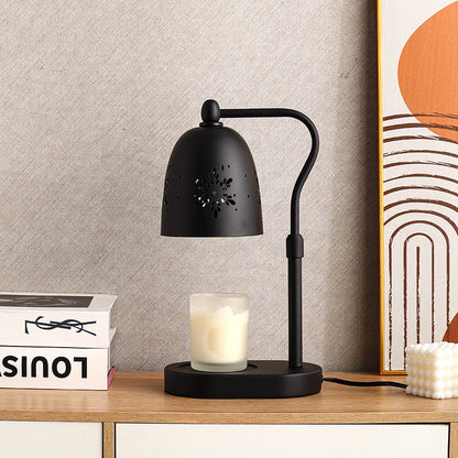 Modern Minimalist Iron & Wood Oval Base Cone Shade 1-Light Melting Wax Table Lamp for Bedroom & Living Room