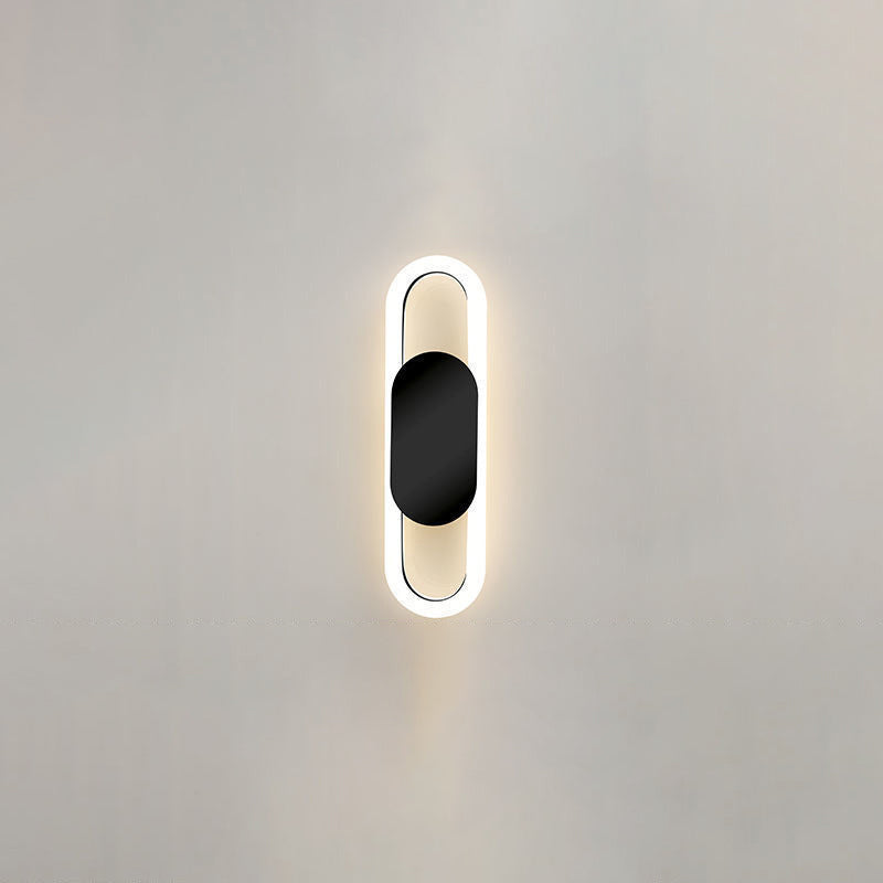 Contemporary Nordic Metal & Silicone Oval LED Wall Sconce Lamp For Bedroom And Living Room