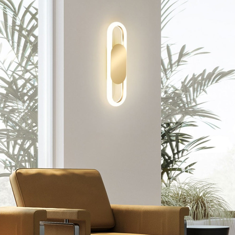 Contemporary Nordic Metal & Silicone Oval LED Wall Sconce Lamp For Bedroom And Living Room