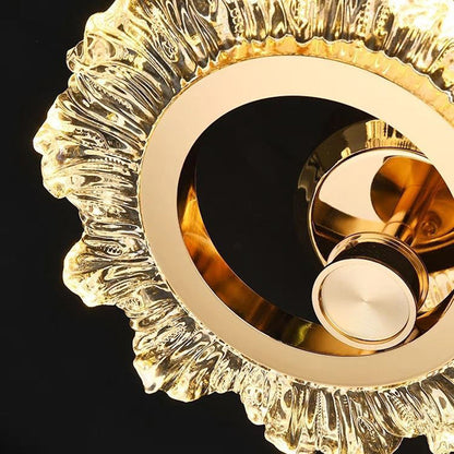 Contemporary Creative Metal & Acrylic Sunflower Round LED Wall Sconce Lamp For Bedroom And Living Room
