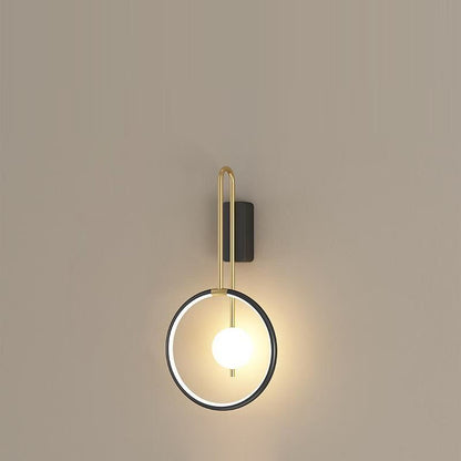 Contemporary Nordic Metal & Acrylic Round LED Wall Sconce Lamp For Bedroom And Living Room
