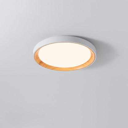 Modern Minimalist Iron & Acrylic Round LED Flush Mount Ceiling Light For Bedroom & Living Room