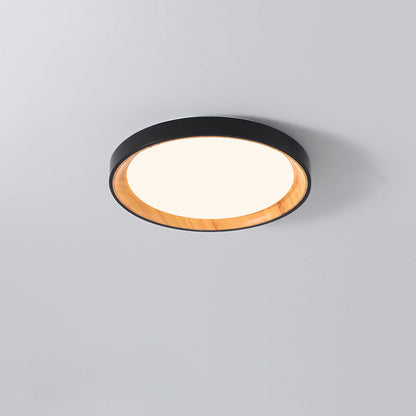 Modern Minimalist Iron & Acrylic Round LED Flush Mount Ceiling Light For Bedroom & Living Room