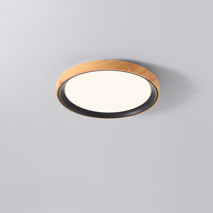Modern Minimalist Iron & Acrylic Round LED Flush Mount Ceiling Light For Bedroom & Living Room