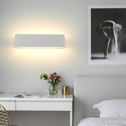 Modern Minimalist Aluminum Rectangular LED Wall Sconce Lamp For Bedroom And Living Room