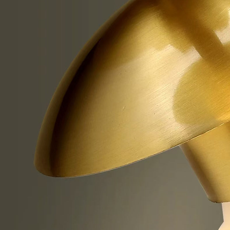 Contemporary Nordic Brass & Glass Round 3-Light Chandelier For Bedroom, Living Room, And Dining Room