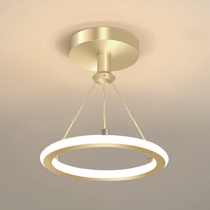 Contemporary Nordic Aluminum, Metal & Silicone Circular Cone LED Chandelier For Hallway, Living Room, And Bedroom