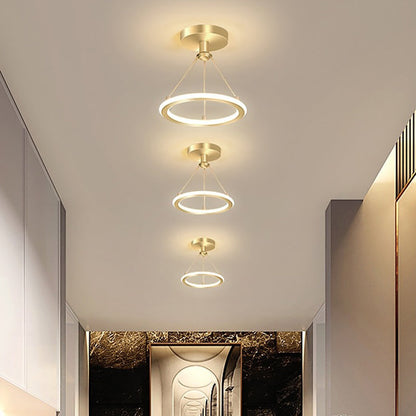 Contemporary Nordic Aluminum, Metal & Silicone Circular Cone LED Chandelier For Hallway, Living Room, And Bedroom