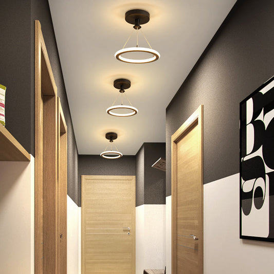 Contemporary Nordic Aluminum, Metal & Silicone Circular Cone LED Chandelier For Hallway, Living Room, And Bedroom