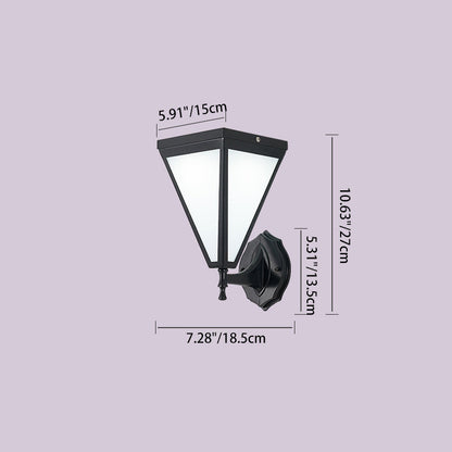 Modern Minimalist Galvanized Iron & Acrylic Trapezoid Solar LED Wall Sconce Lamp For Outdoor Courtyard