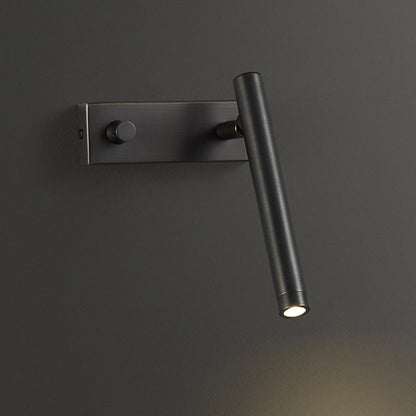 Modern Minimalist Brass Rectangle & Cylinder LED Wall Sconce Spotlight For Bedroom & Living Room