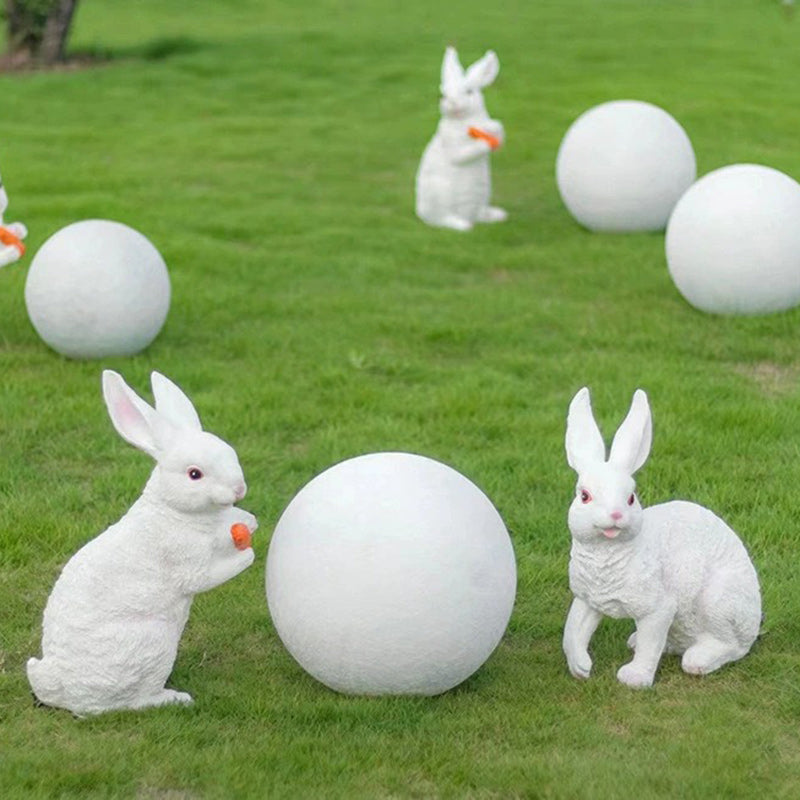 Contemporary Creative Resin & Fiberglass Rabbit-Shaped LED Outdoor Light For Garden Decor