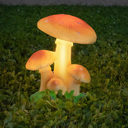 Contemporary Creative Resin & Fiberglass Mushroom-Shaped LED Outdoor Light With Solar Waterproof Design For Garden & Patio
