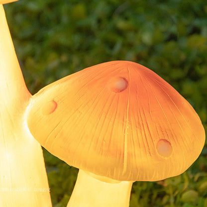 Contemporary Creative Resin & Fiberglass Mushroom-Shaped LED Outdoor Light With Solar Waterproof Design For Garden & Patio