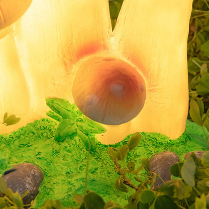 Contemporary Creative Resin & Fiberglass Mushroom-Shaped LED Outdoor Light With Solar Waterproof Design For Garden & Patio